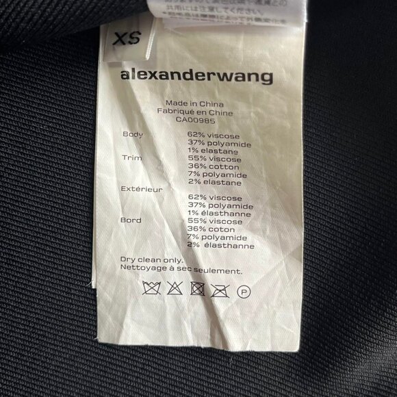 Alexander Wang Logo Jacquard Trim Tank Mini Dress Colorblock Black White XS - Picture 7 of 7